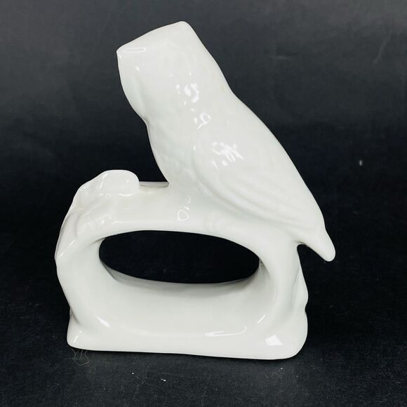 4 Ceramic White Porcelain Owl Bird Napkin Rings Holders Rings Vintage Ardalt - Picture 9 of 12